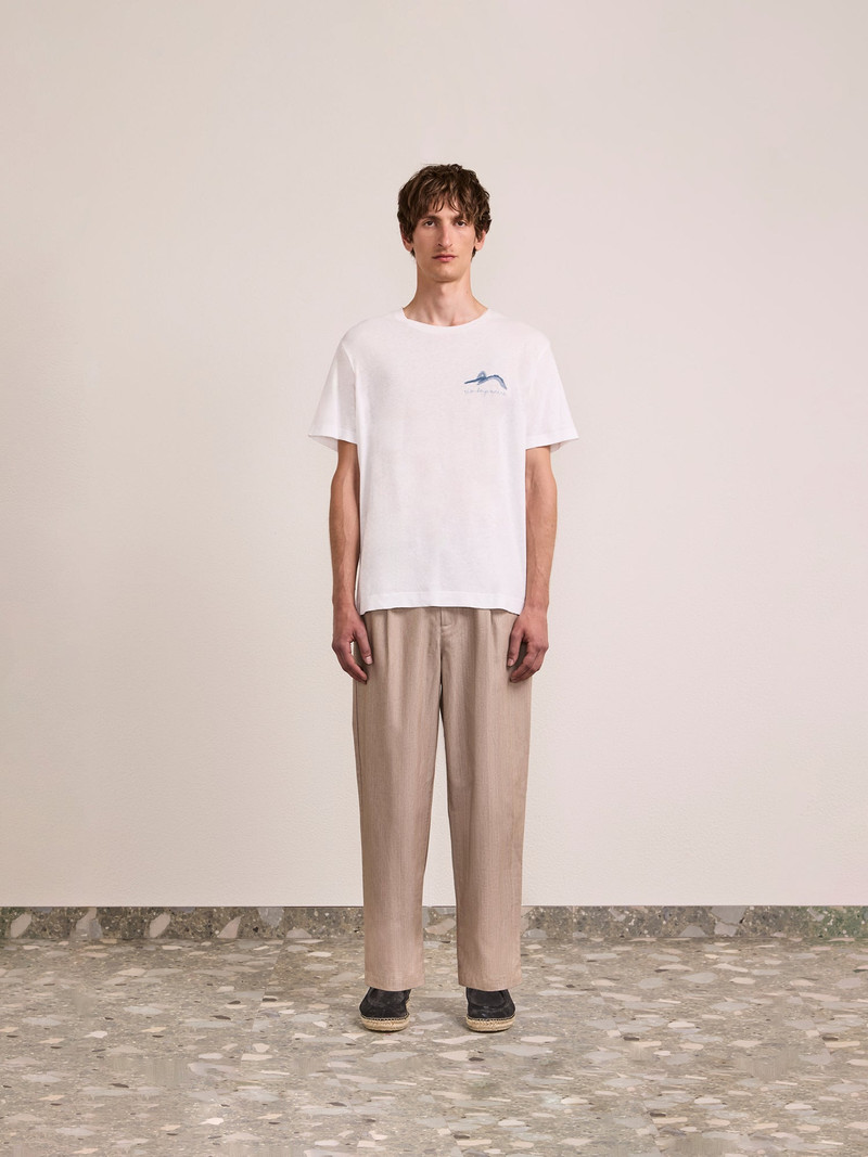 DINIS PRINTED COTTON-LINEN T-SHIRT 4