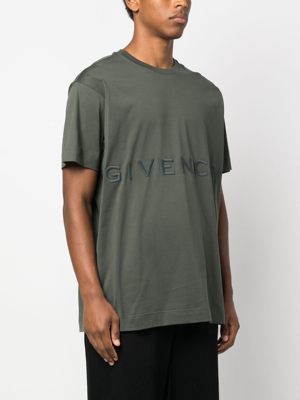 logo-embroidered cotton T-shirt - 4