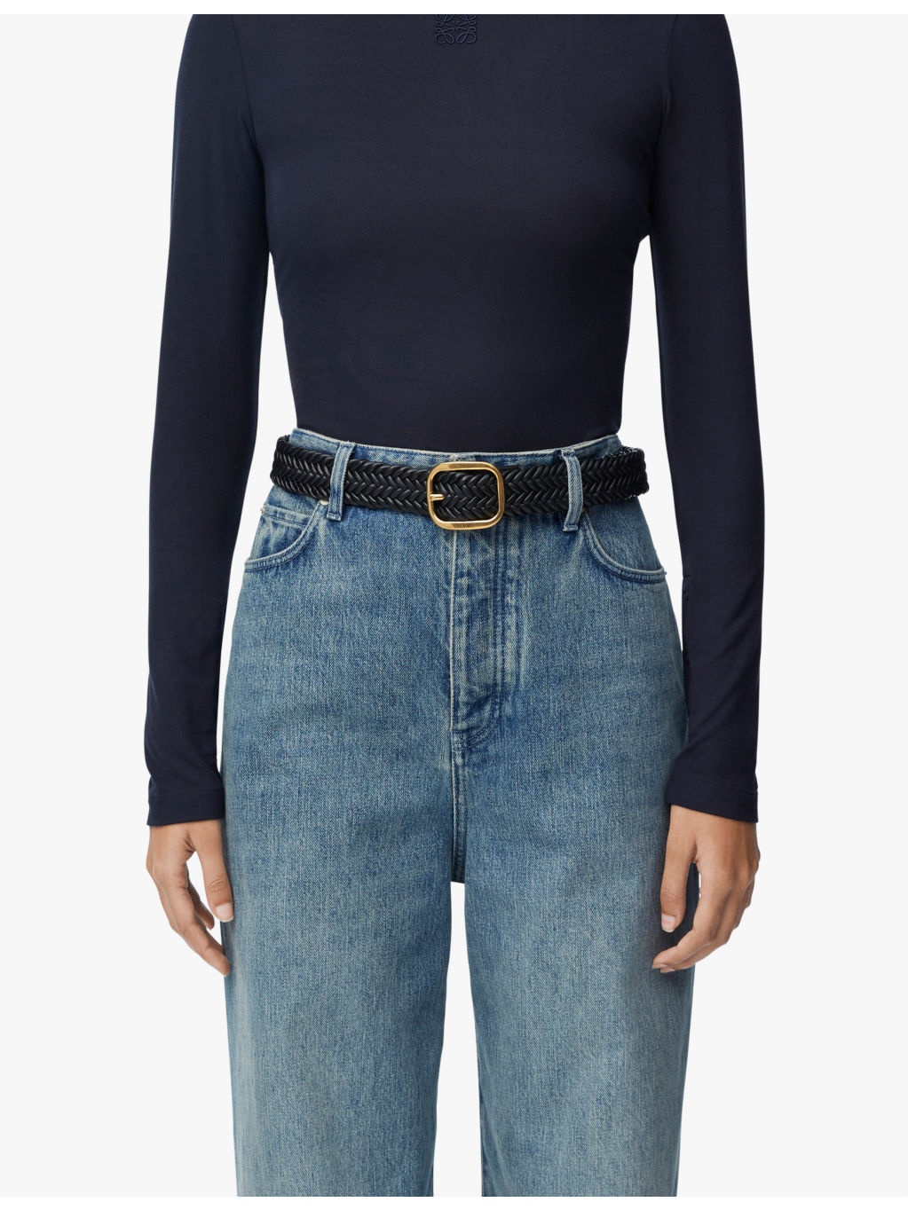 Rounded woven leather belt - 2