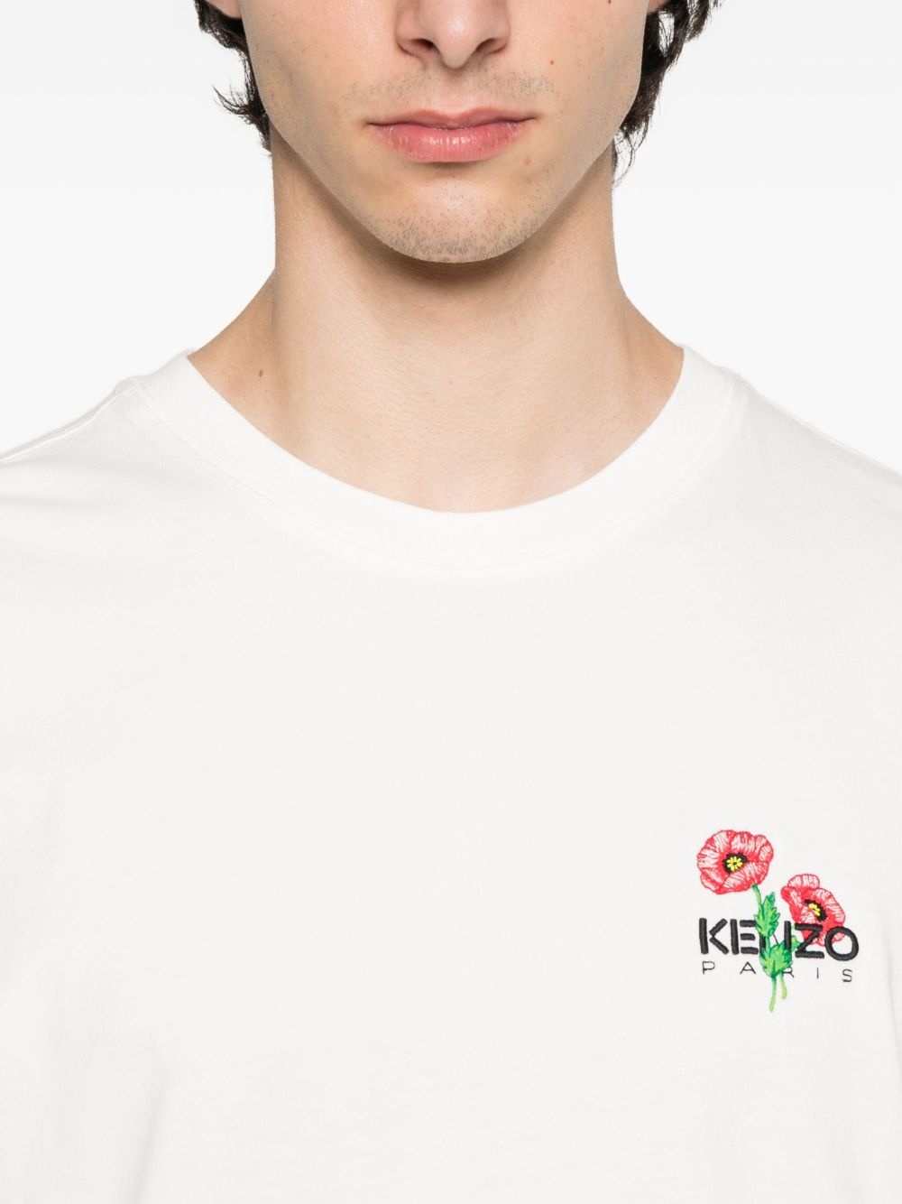 embroidered-poppy T-shirt - 4