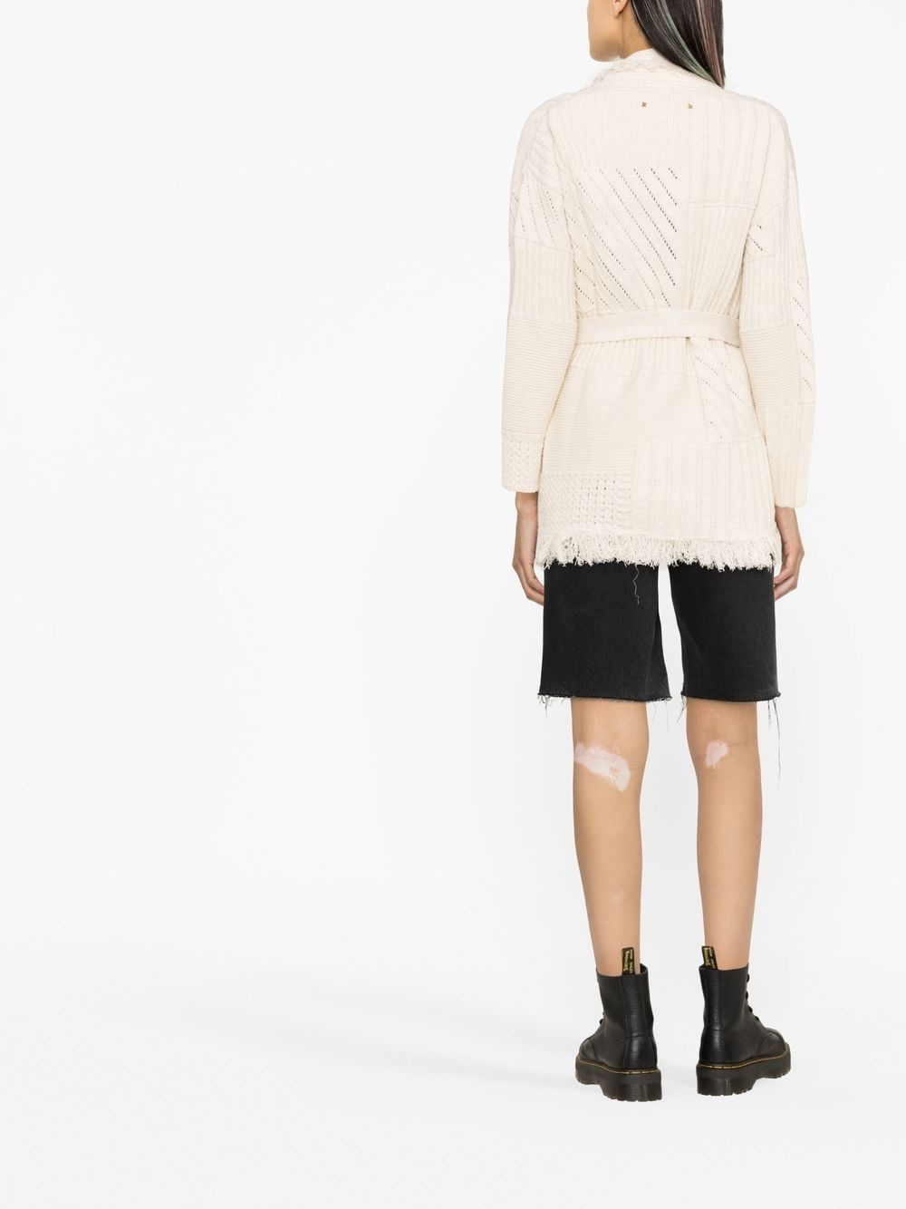 belted shawl-collar cardigan - 3