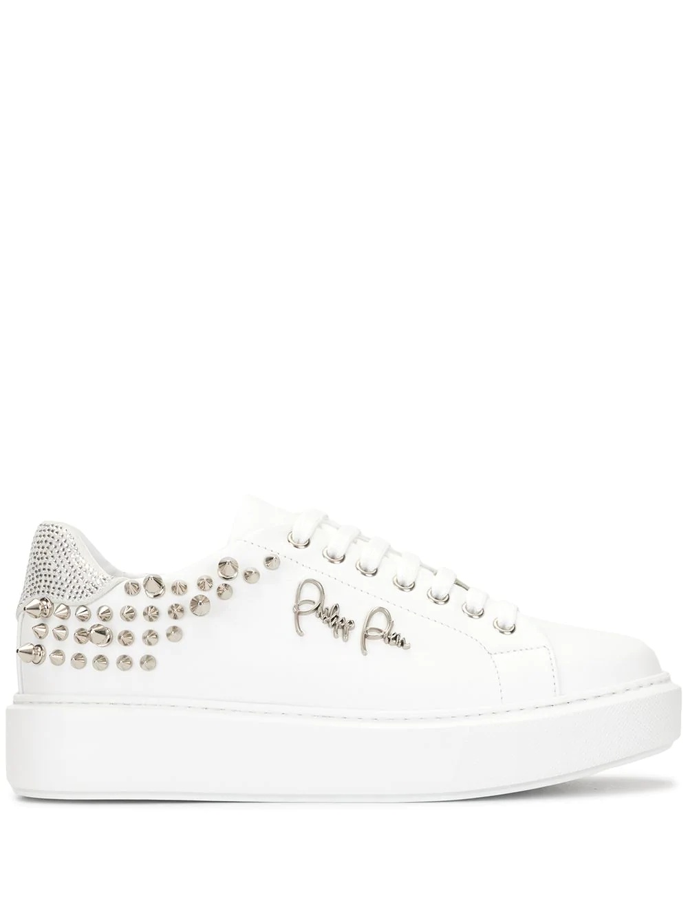 stud embellished platform sole sneakers - 1