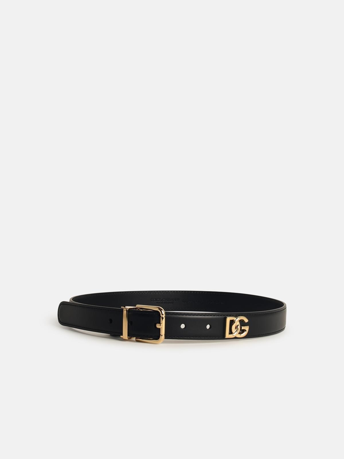 BLACK LEATHER BELT - 1