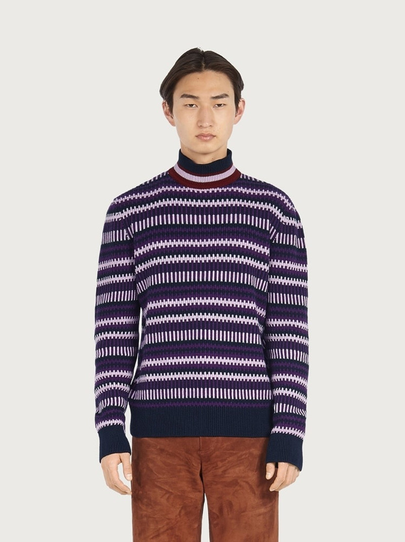 FERRAGAMO JACQUARD MULTICOLOR TURTLENECK outlook