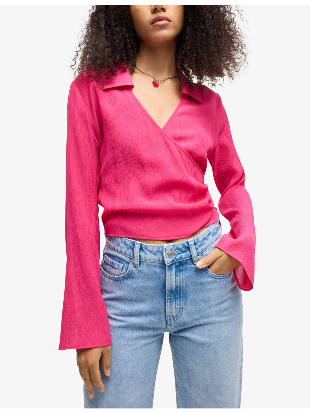 Wrap-Over Long-Sleeve Woven Top - 3
