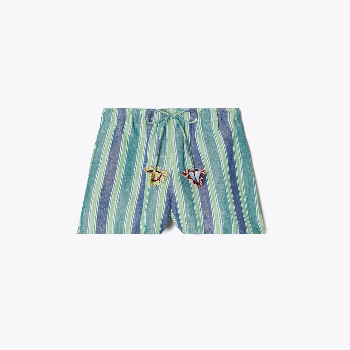 Striped Linen Shorts - 1