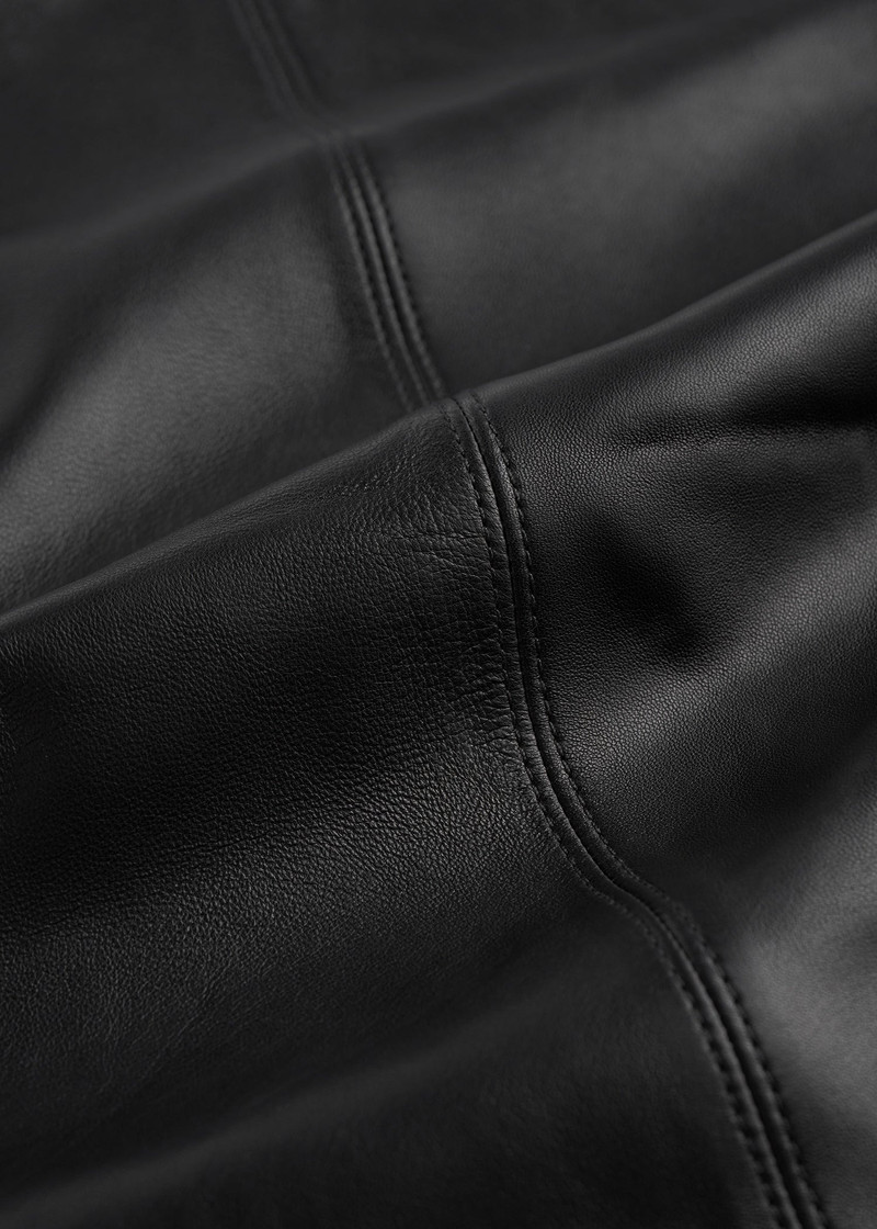 Big leather scarf black 6