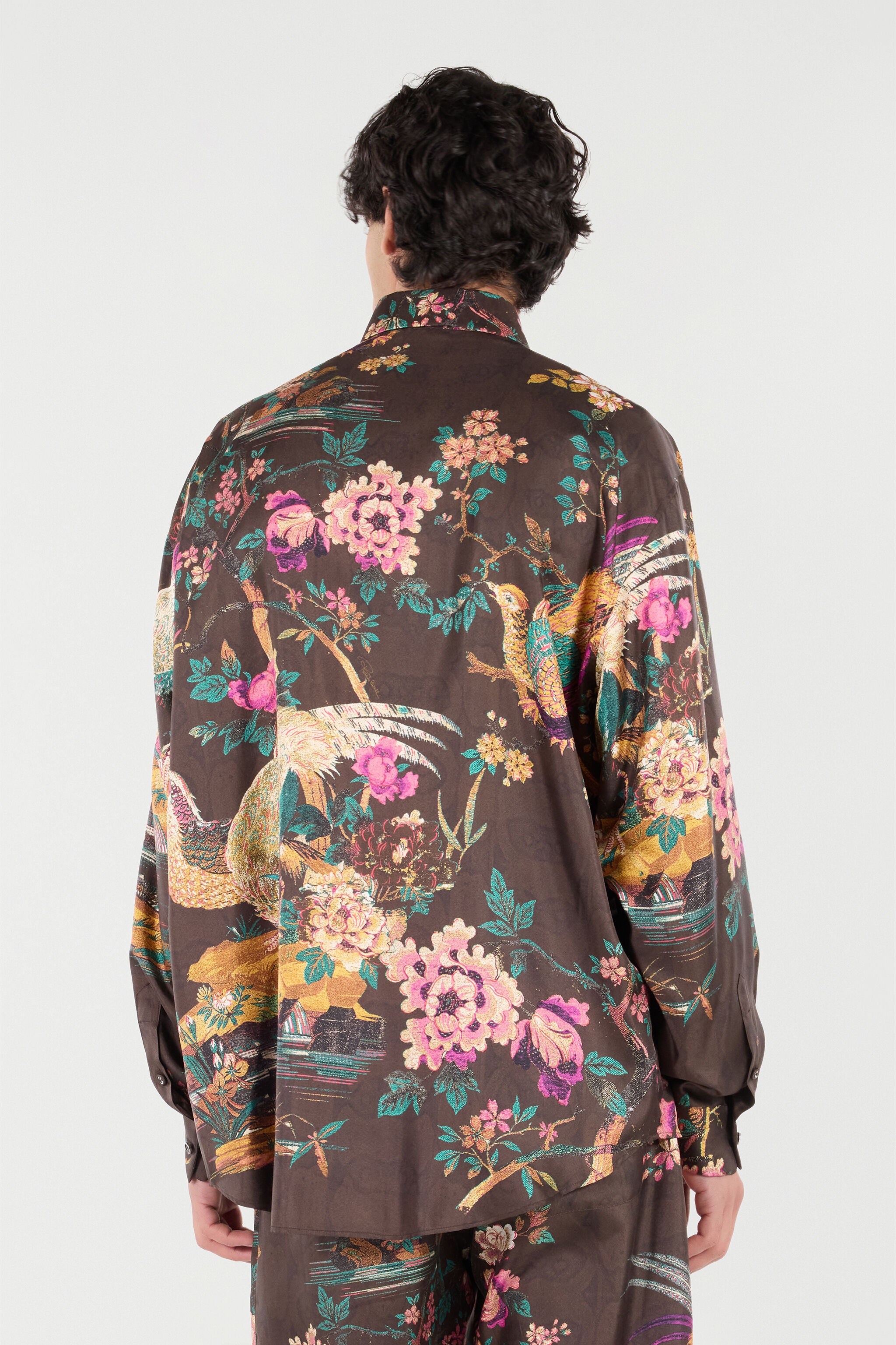 Silk Shirt With Oriental Bird Print - 4