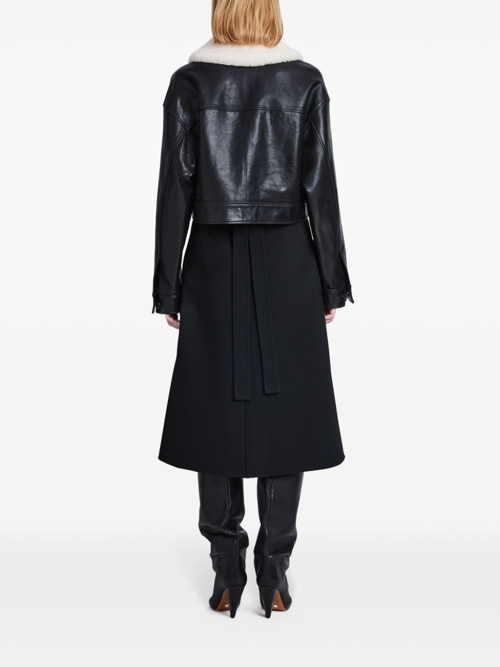 Judd shearling-collar leather jacket - 4