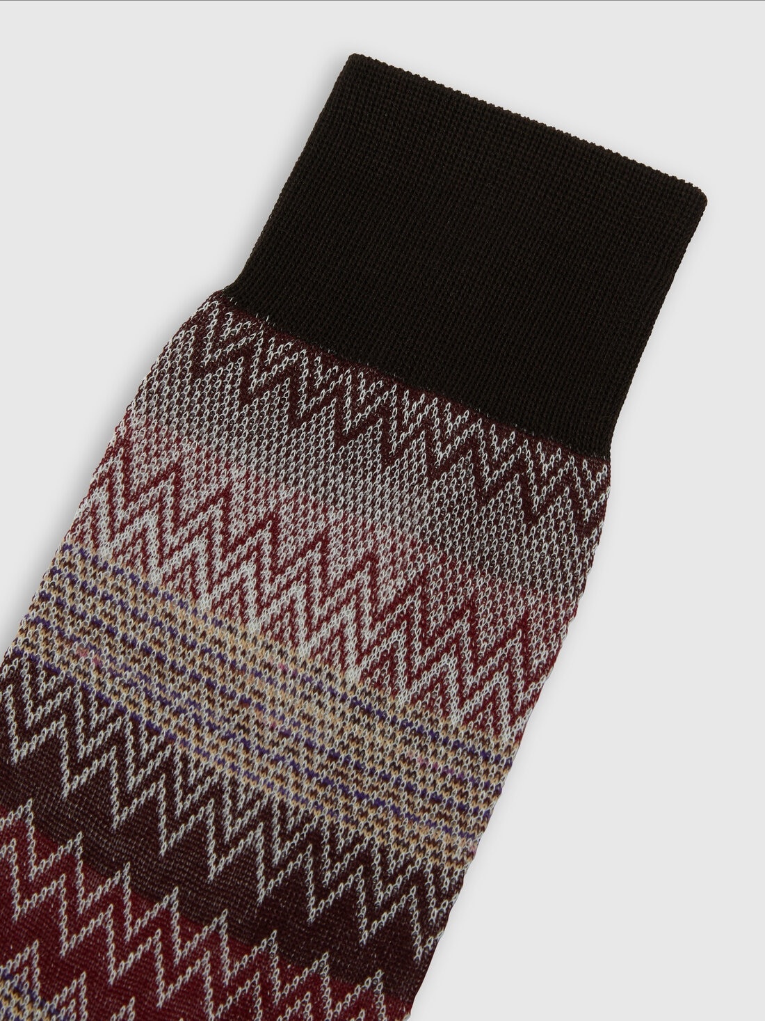 Mid-length socks cotton blend zig zag and lines - 3