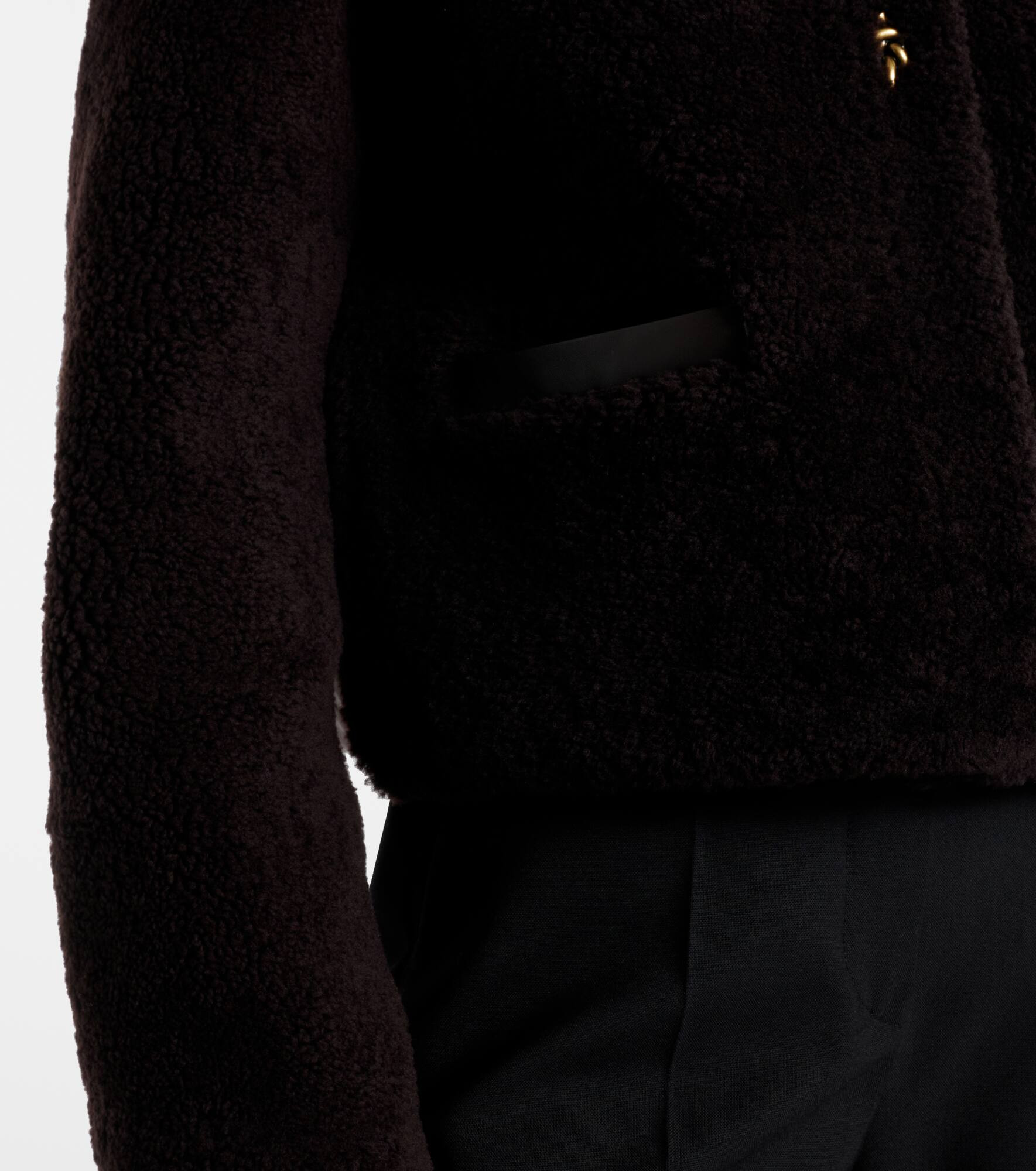 Cropped leather-trimmed down jacket - 5