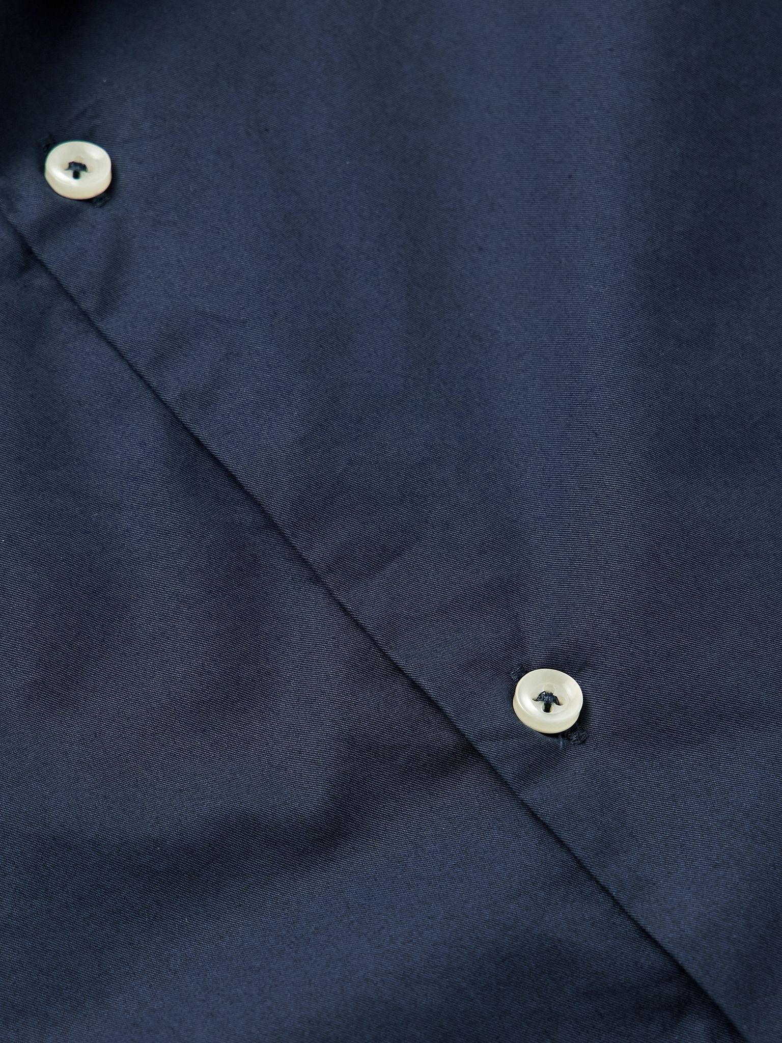 Garment-Dyed Cotton-Poplin Shirt Navy - 4