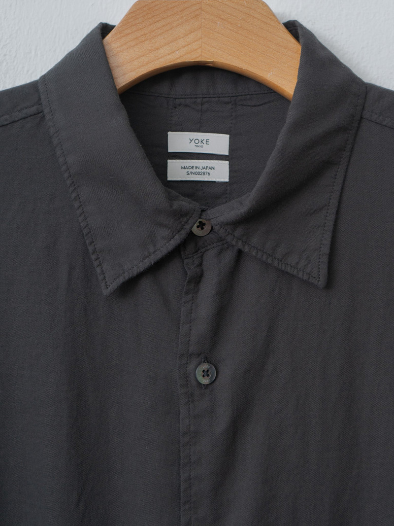 Cotton Silk Twill Garment-dyed Loose Shirt - Carbon 5