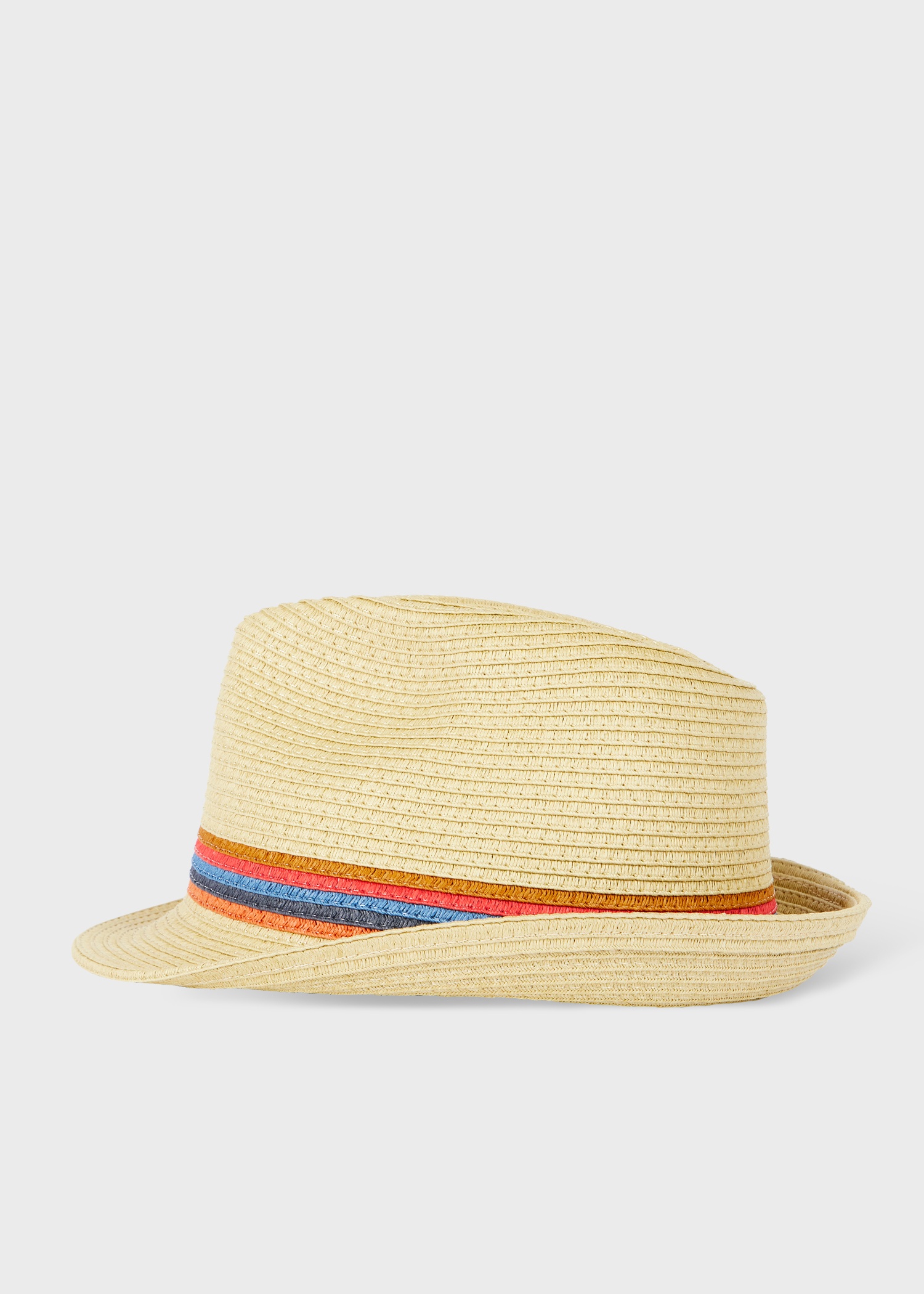 Beige 'Artist Stripe' Trim 'Trilby' Hat - 1