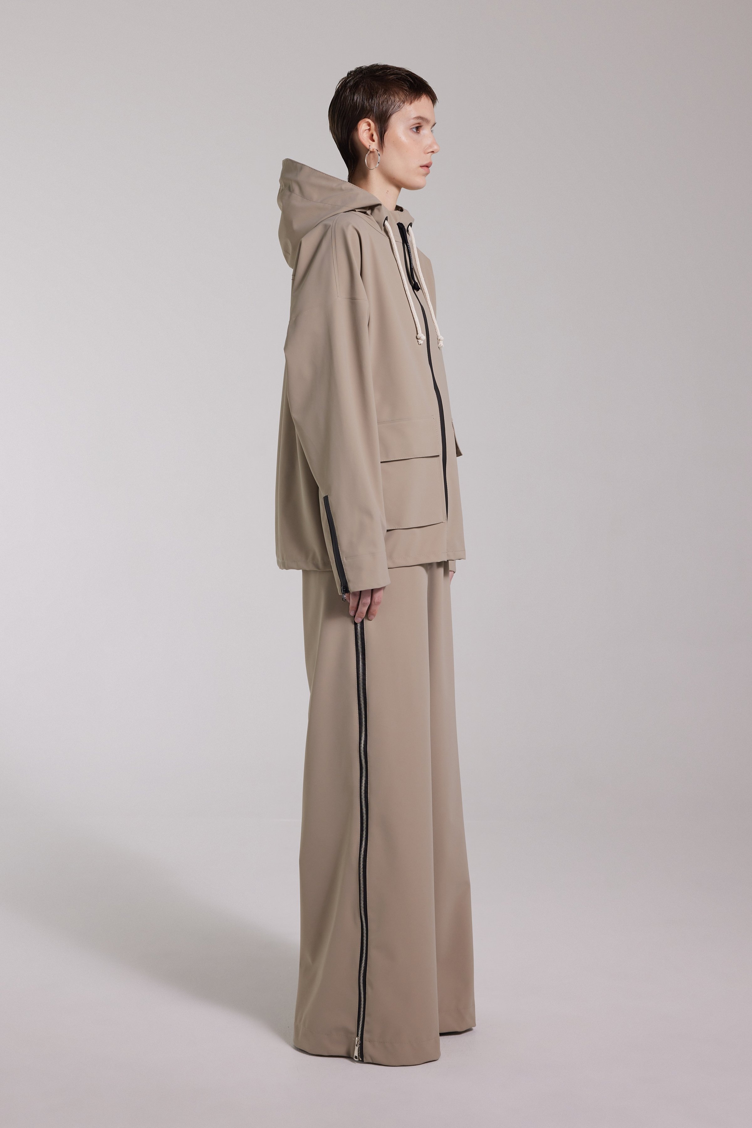Sandviken Matte Zip Raincoat Potato - 2