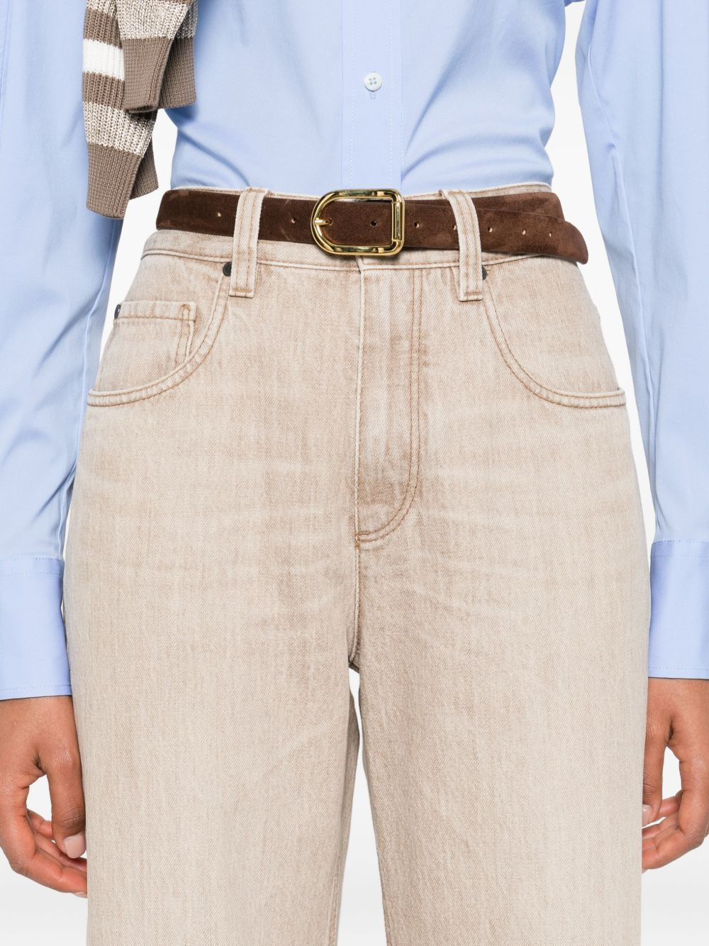 washed cotton jeans - 5