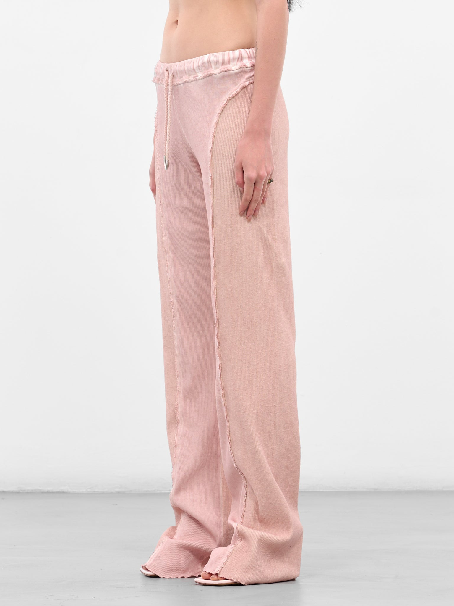 Pink Rib-Knit Paneled Trackpants - 2