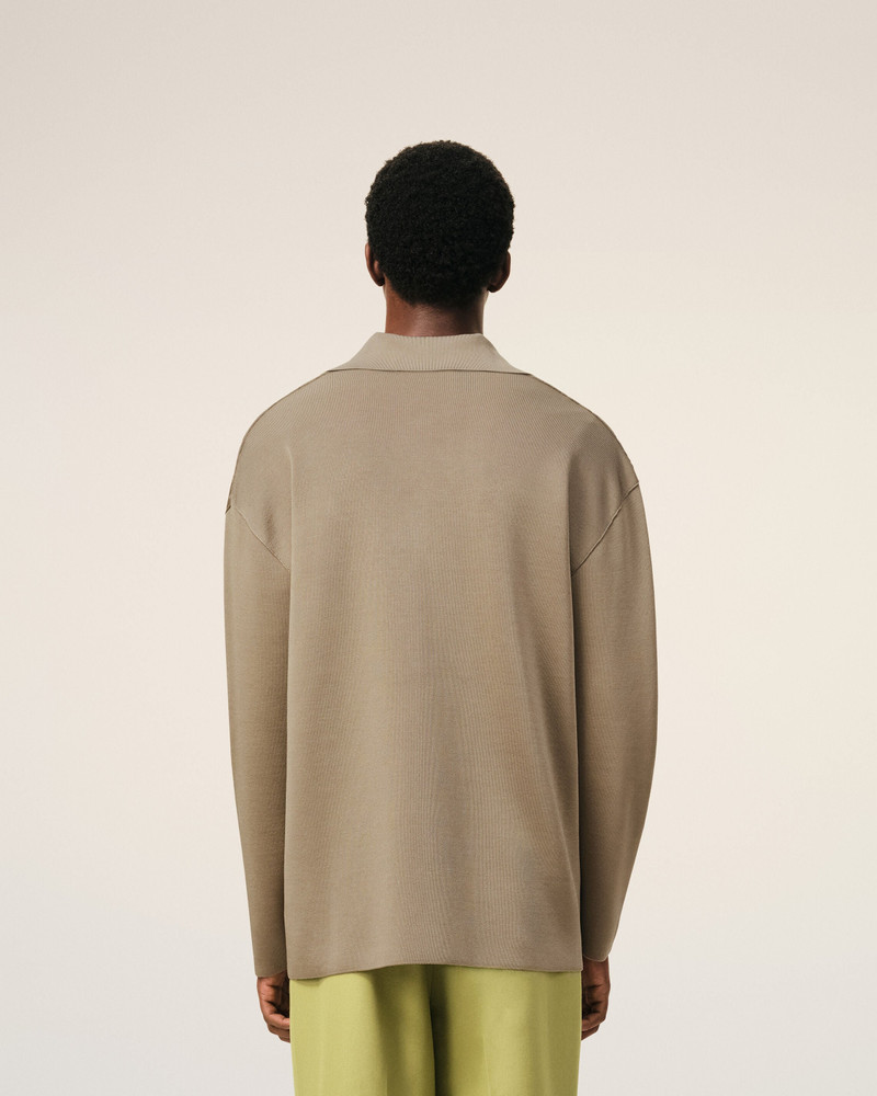 BEIGE WOOL LONG SLEEVES POLO 5