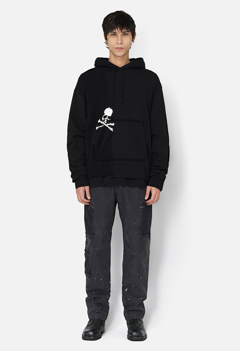 John Elliott JE X MASTERMIND CABLE KNIT HOODIE outlook