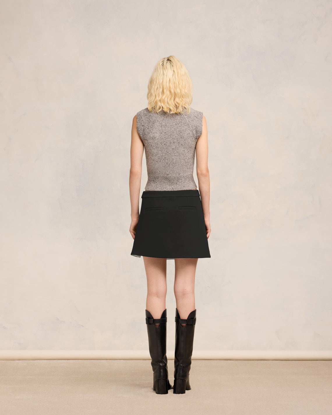 MINI BELTED SKIRT WITH SLIT - 4