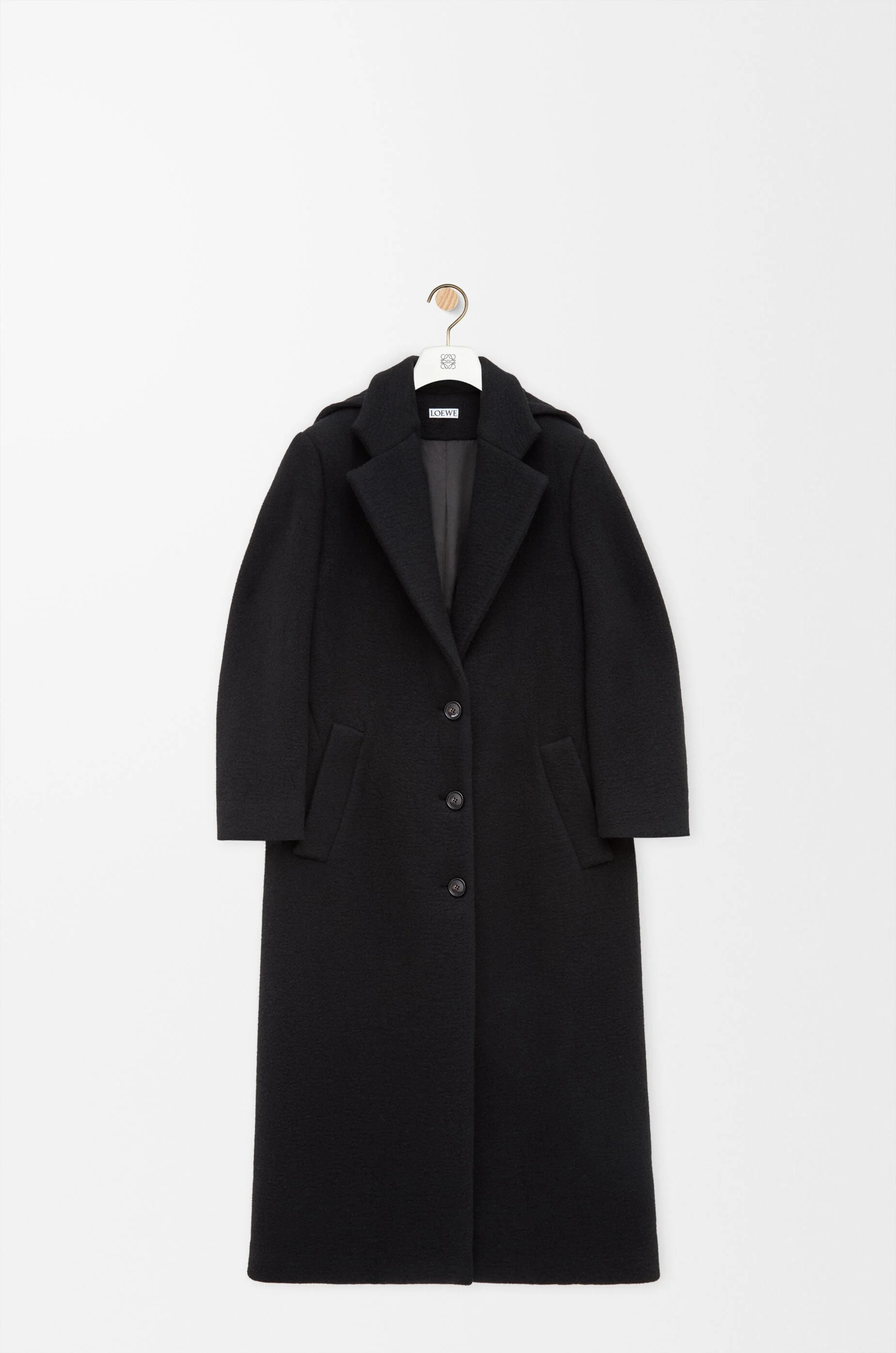 Hooded coat in cashmere - 1
