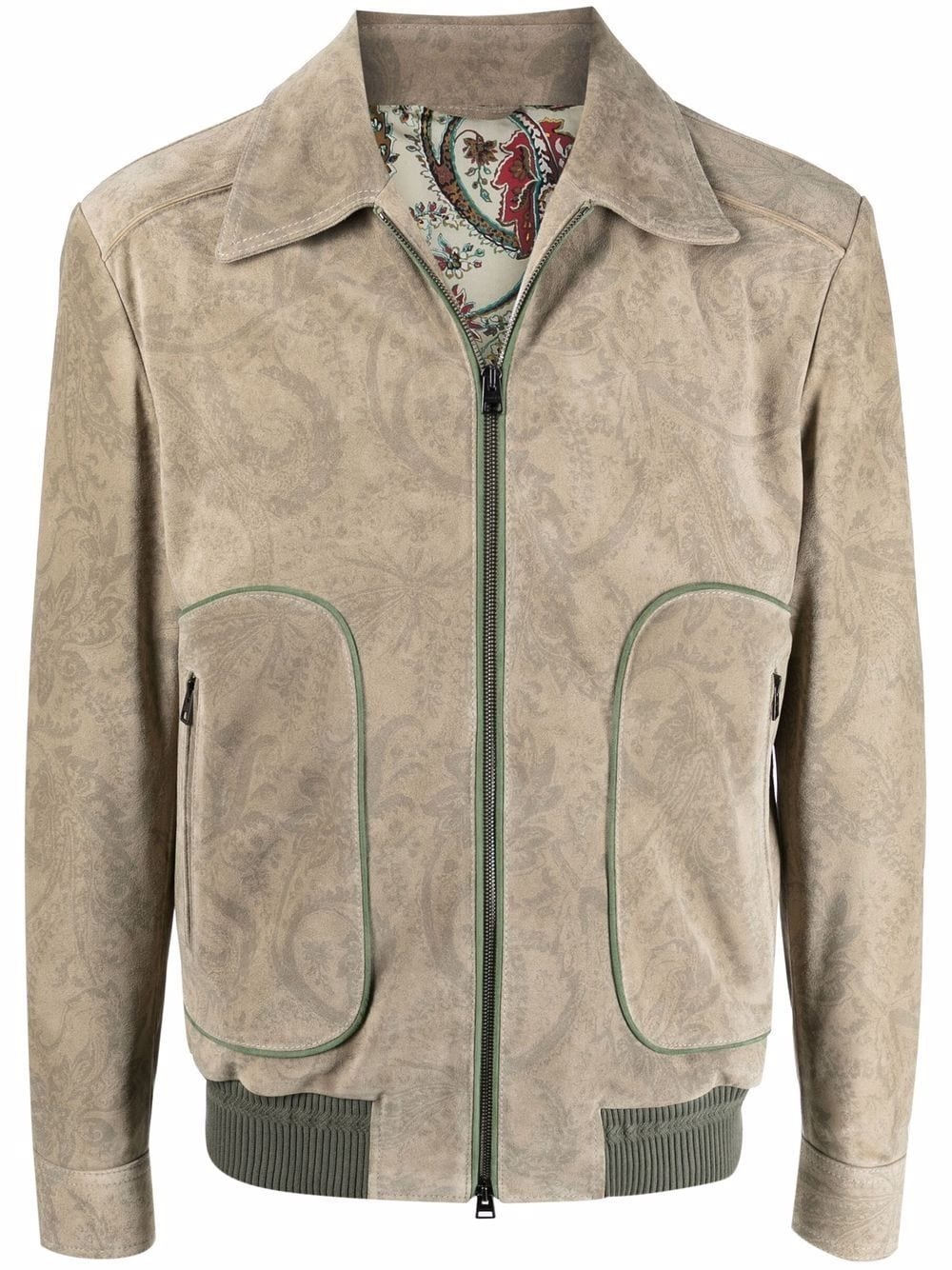 paisley jacquard bomber jacket - 1