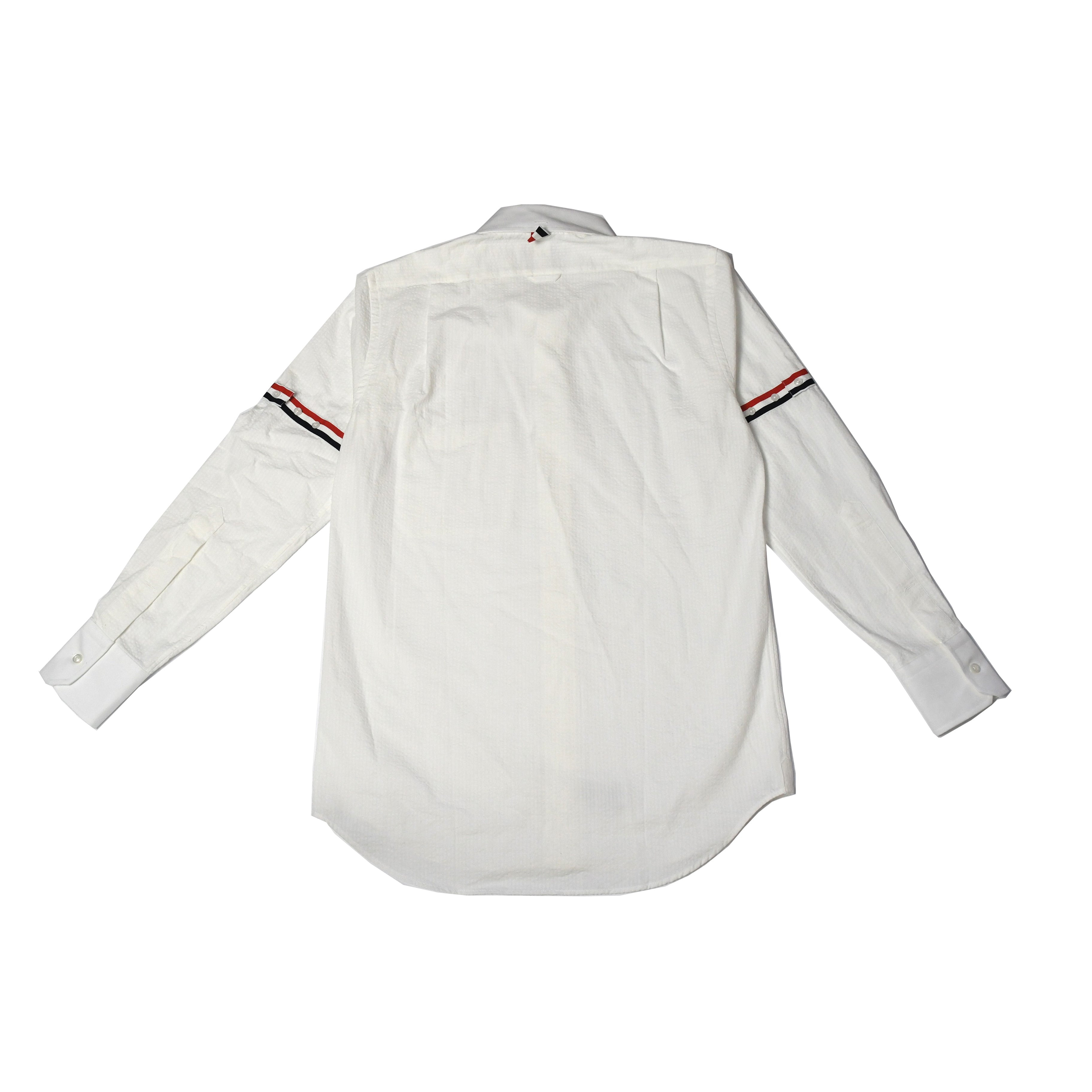 Thom Browne RWB Stripe Cotton Shirt White Red - 2