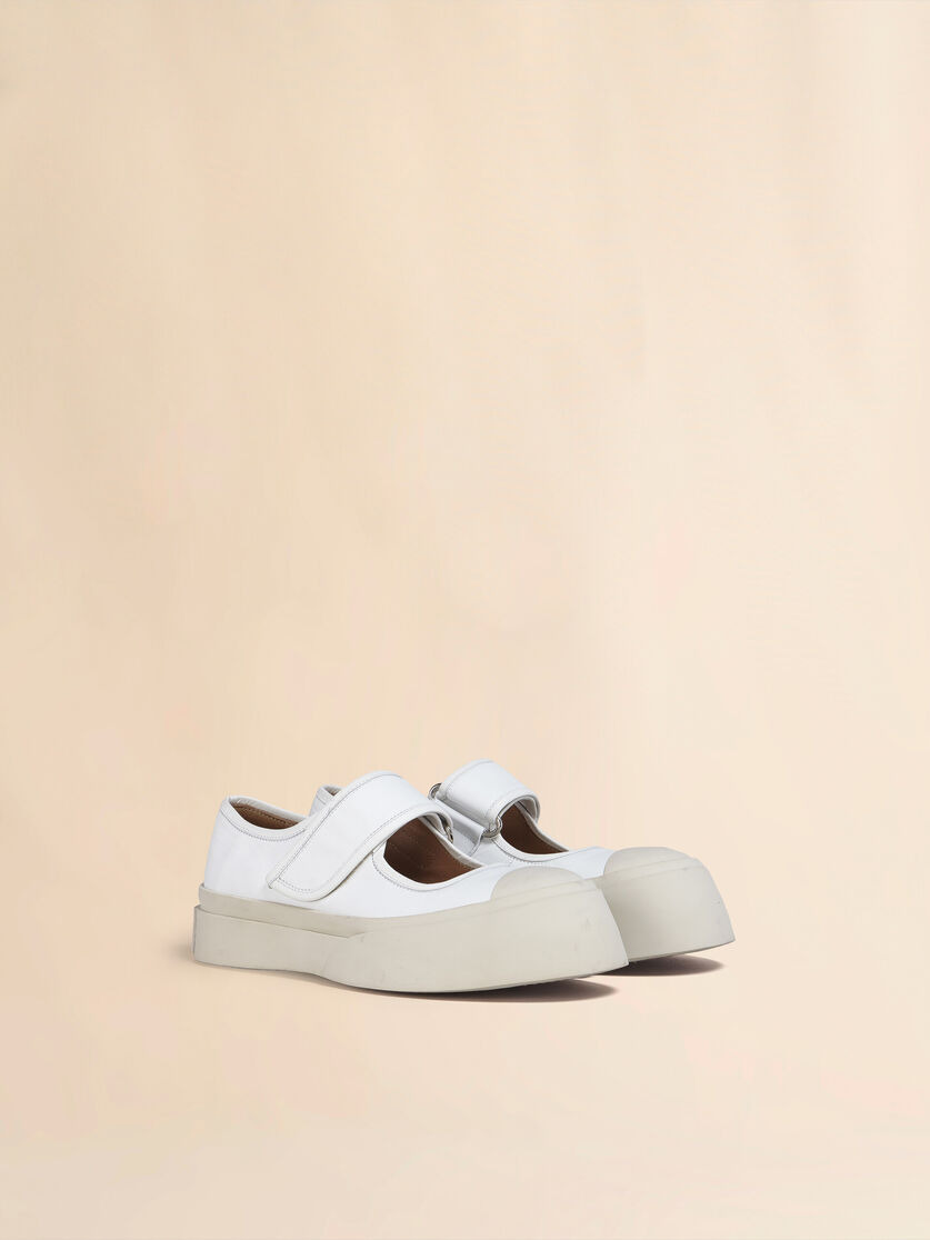 WHITE CALF LEATHER PABLO MARY-JANE SNEAKER - 2