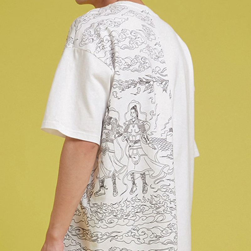 Converse Men's Converse Flame Pattern Logo Casual Short Sleeve White 10021405-102 outlook