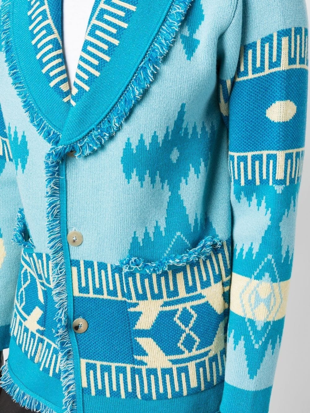 cotton-linen jacquard cardigan - 5