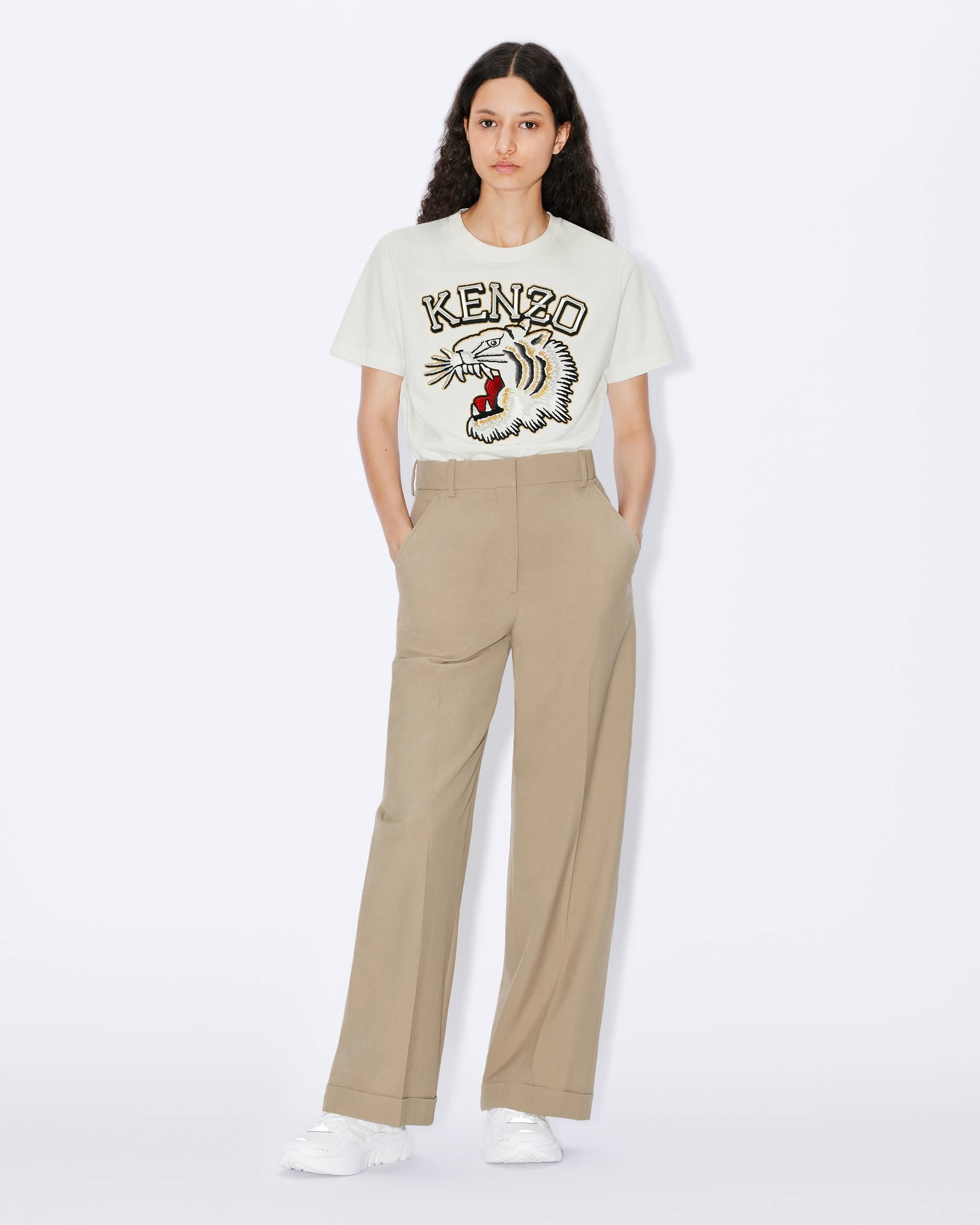 'Varsity Tiger' loose embroidered T-shirt. - 5