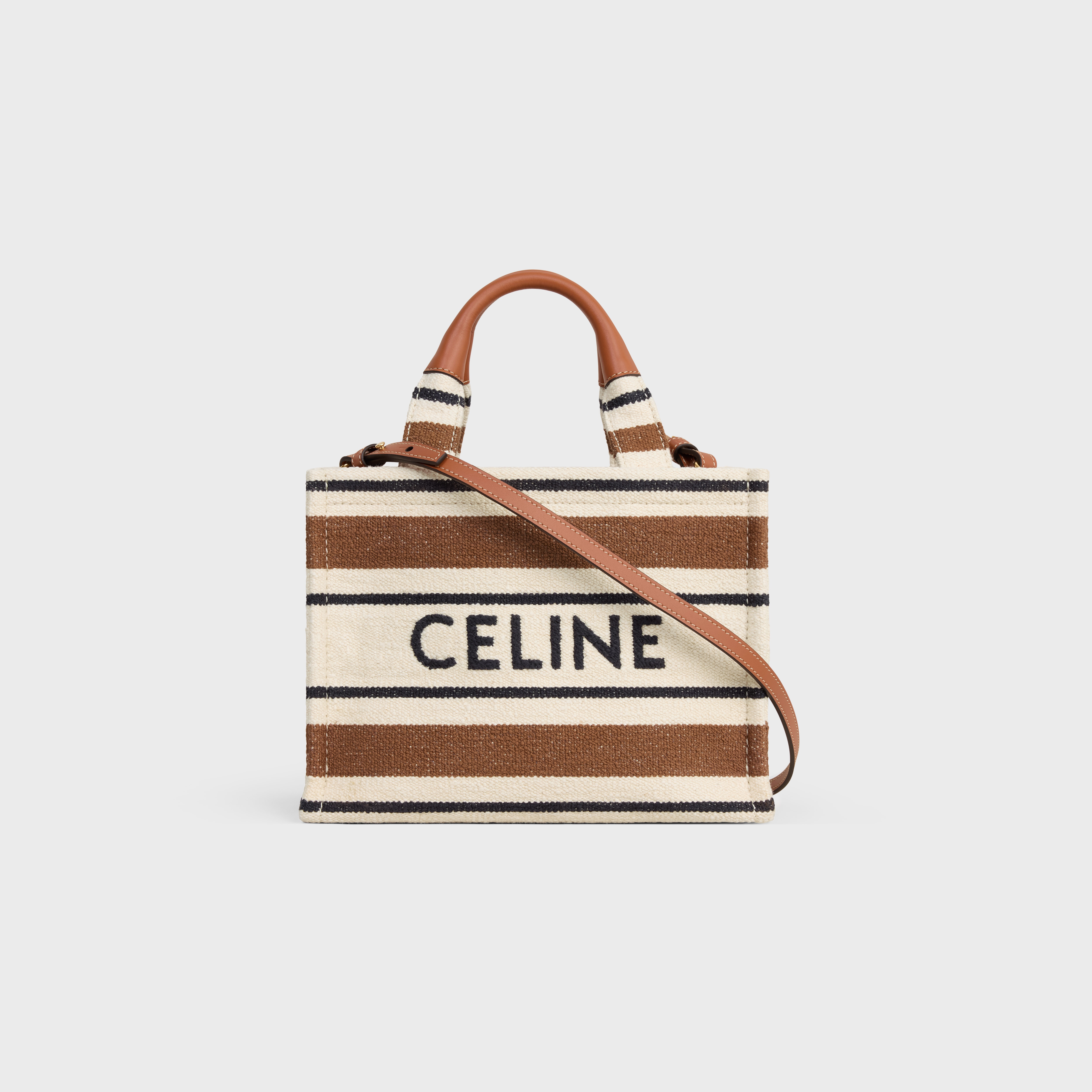 small cabas thais in striped textile with celine JACQUARD - 3
