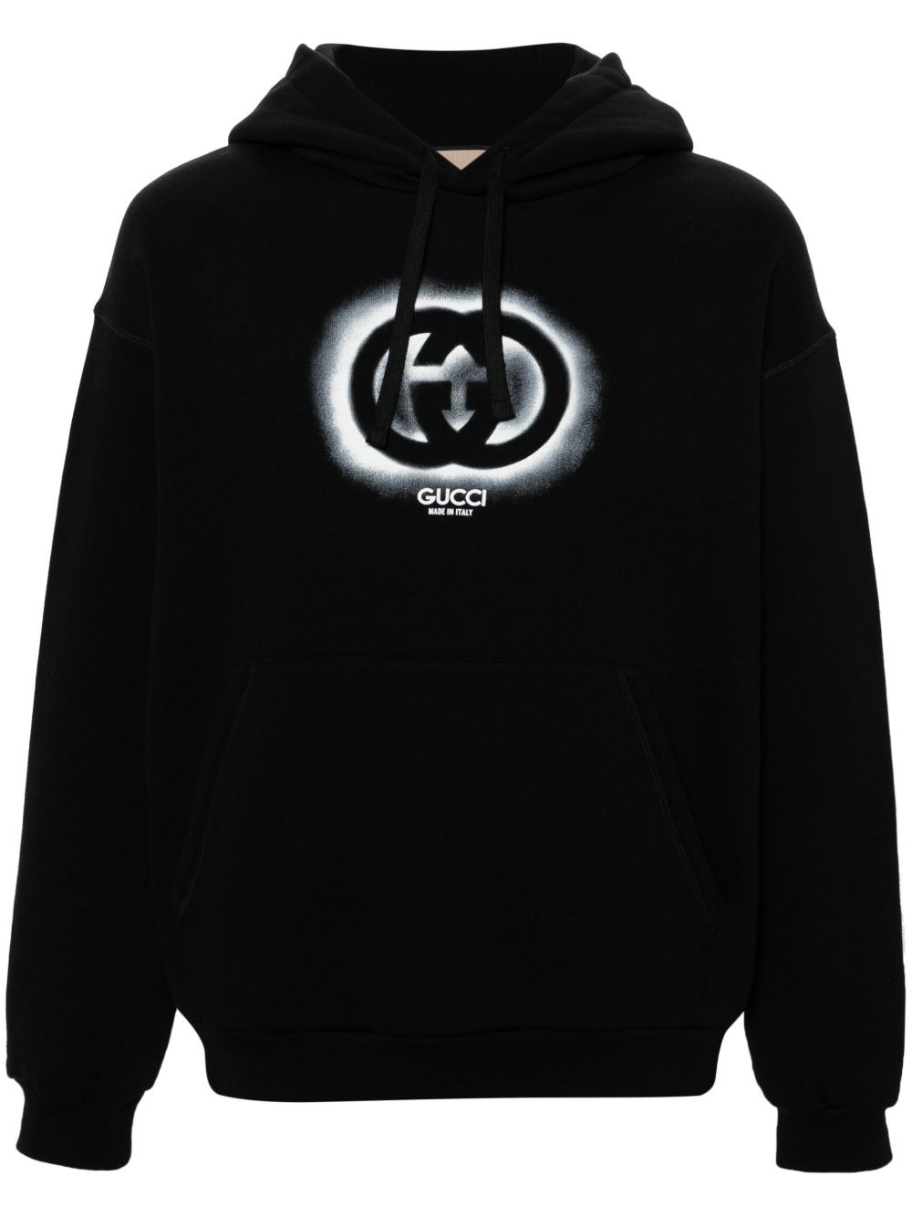 logo-printed cotton hoodie - 1