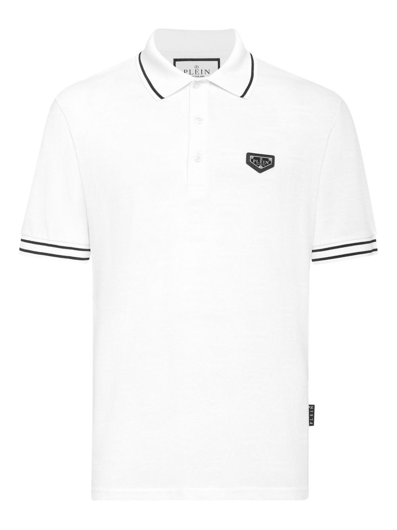 logo-plaque polo shirt 1
