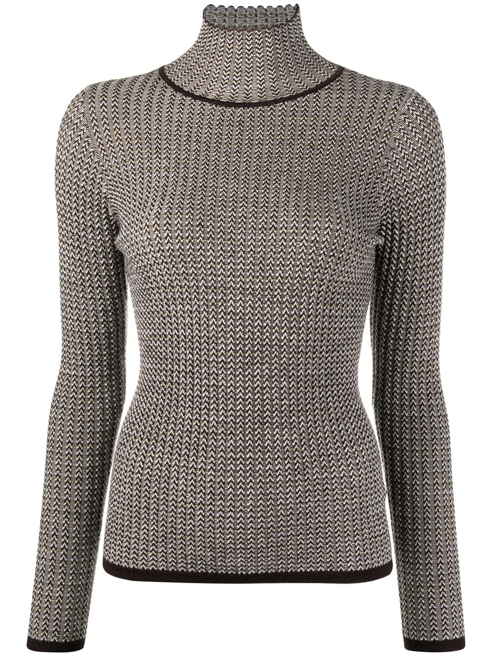 embroidered roll-neck jumper - 1