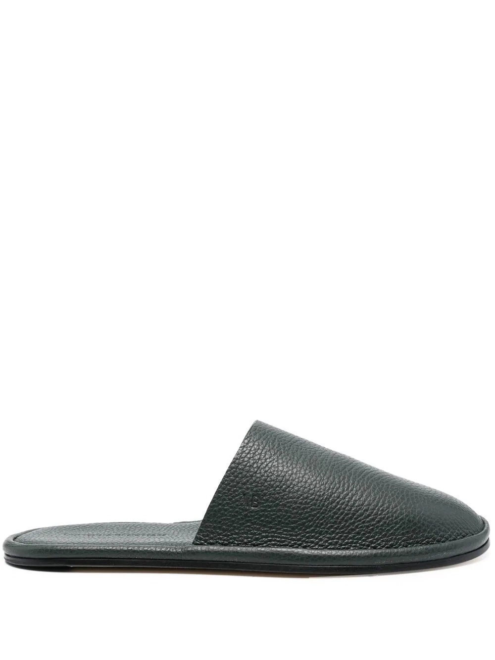 embossed-logo leather slippers - 1