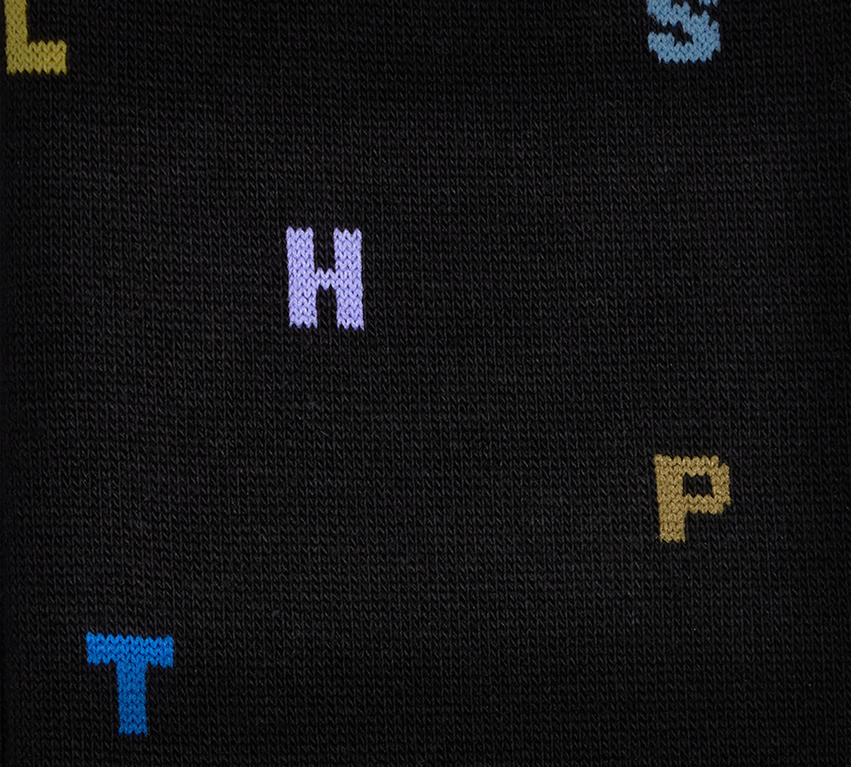 Black Logo Letter 'Stamp' Socks - 4