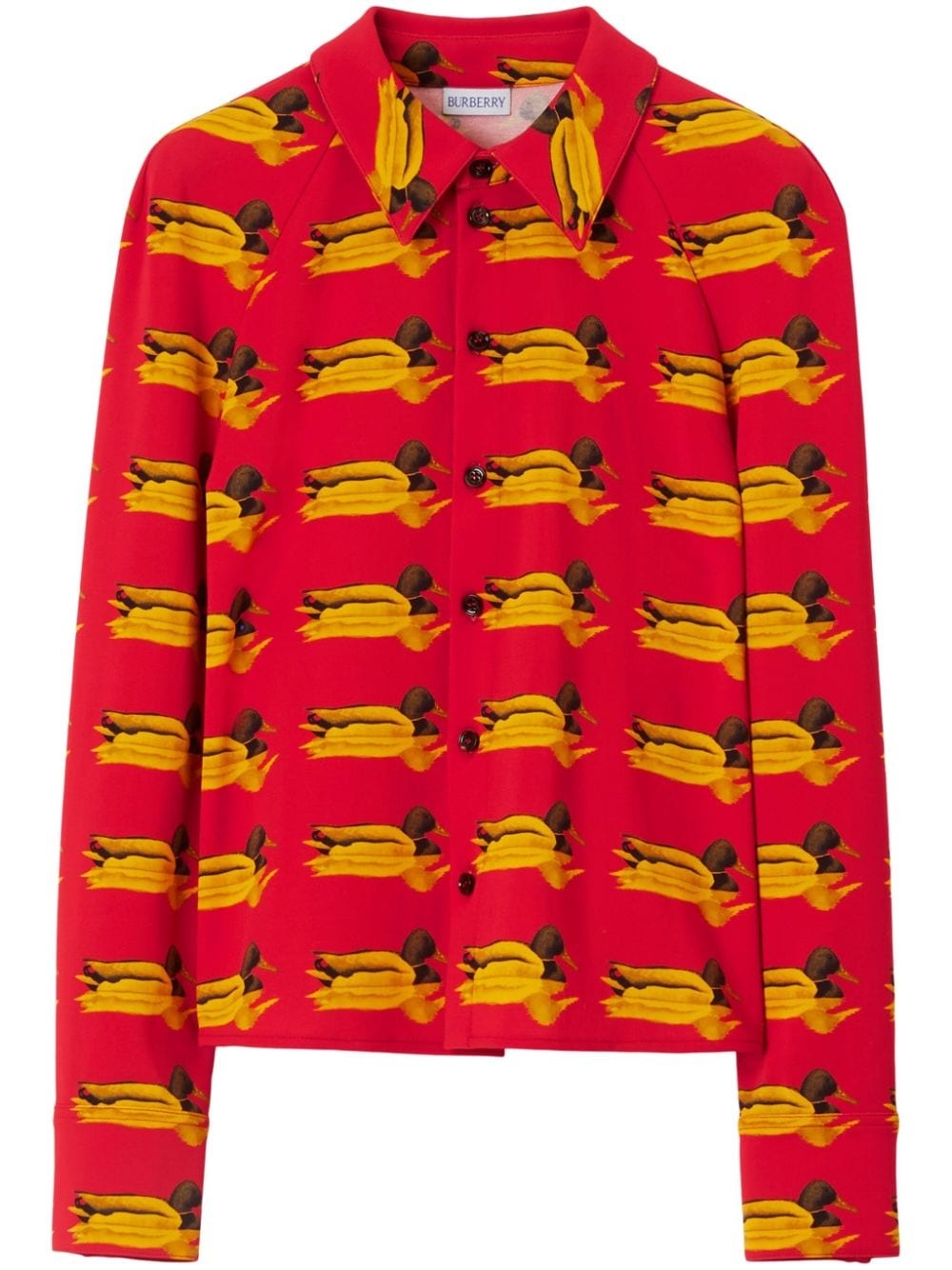 monogram-pattern spread-collar shirt - 1