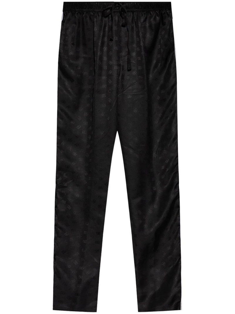 DG logo-jacquard silk trousers 1