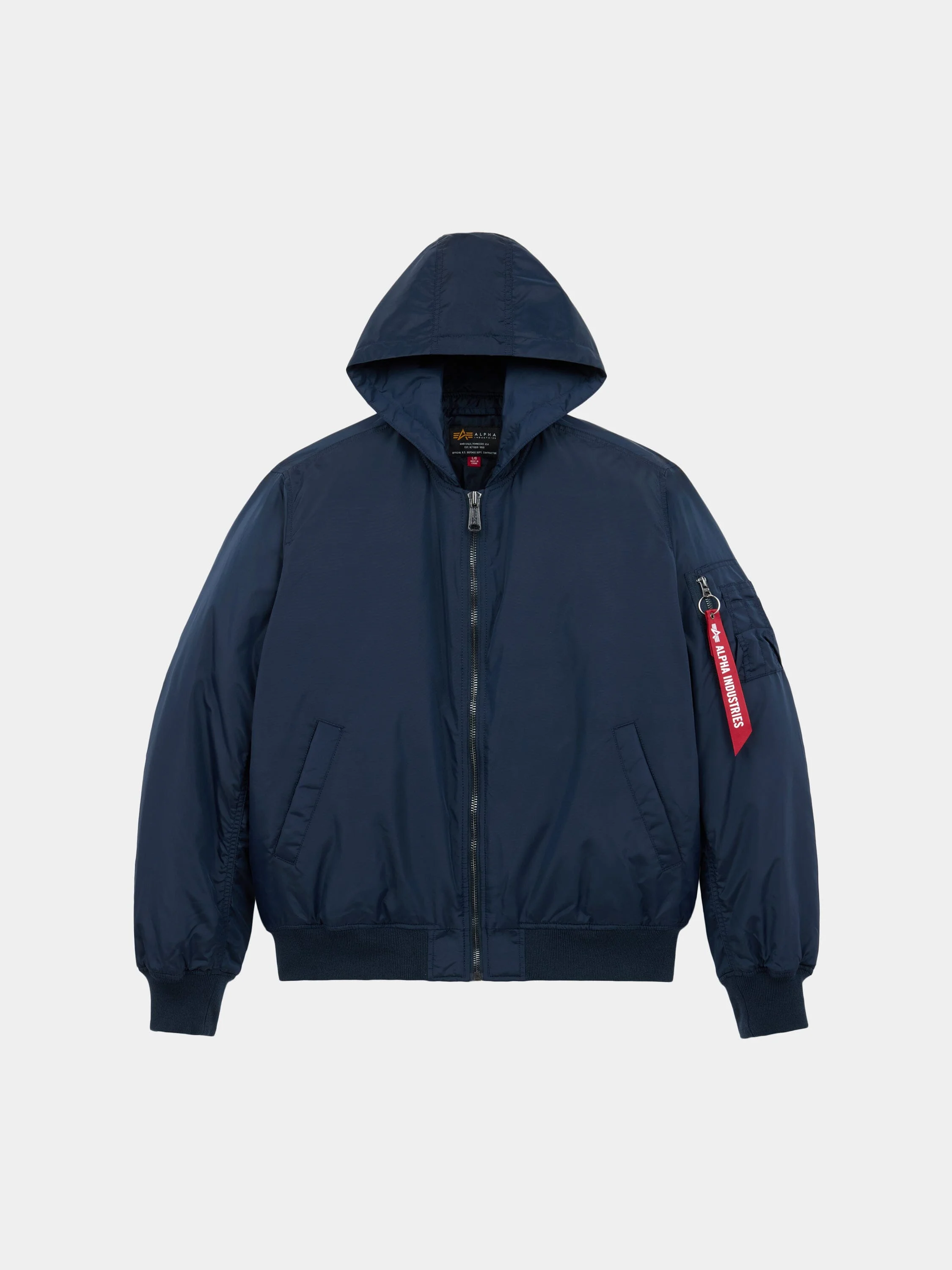MA-1 HOODED OXFORD BOMBER JACKET - 1