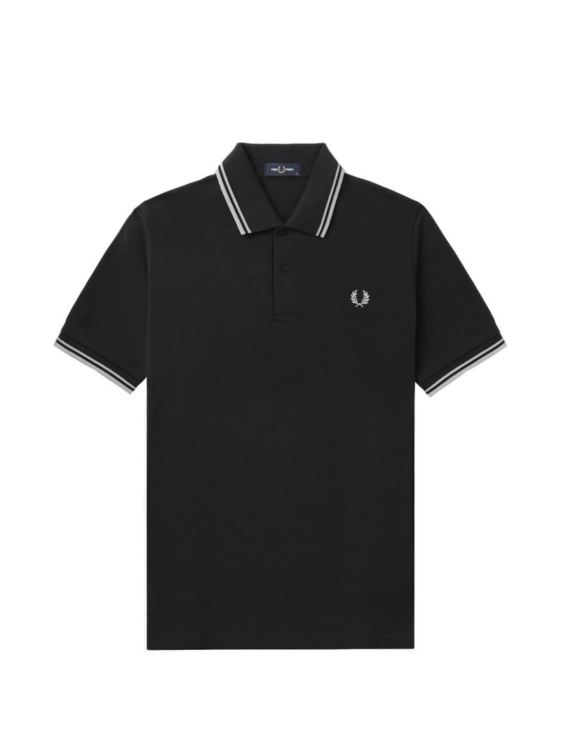 laurel-wreath striped polo shirt 1