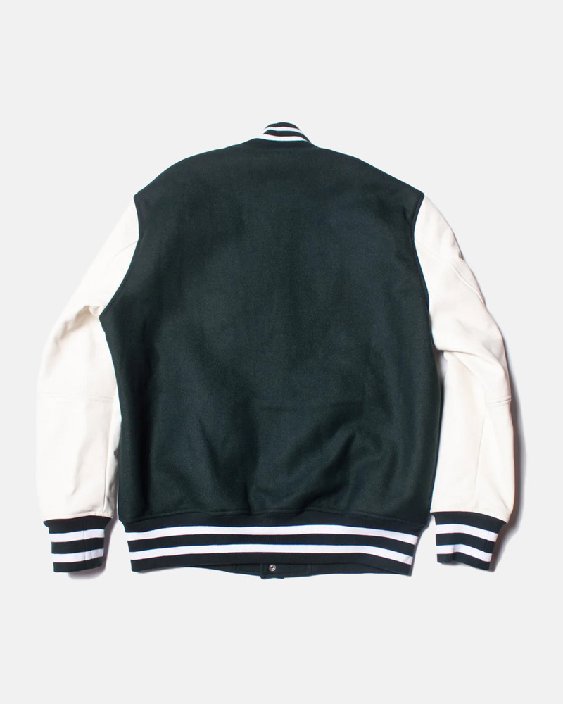 J. PRESS GREEN WOOL VARSITY JACKET - TRIM FIT outlook