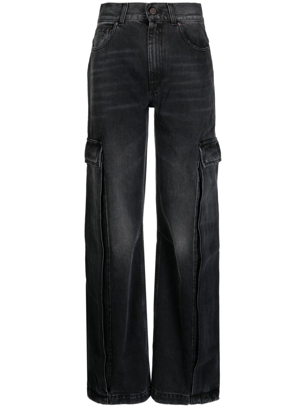 wide-leg cargo jeans - 1