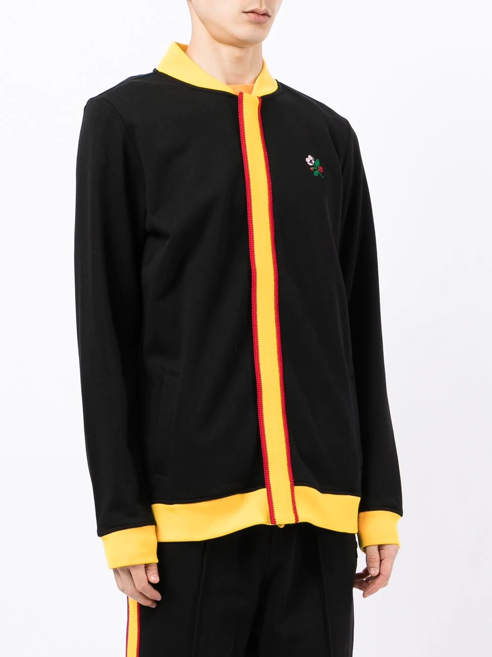 embroidered-logo colourblock bomber jacket - 3