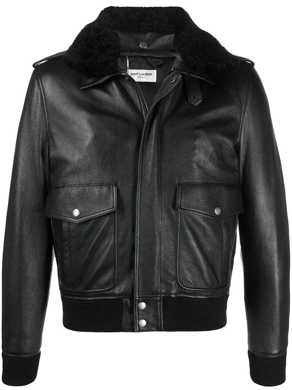 oversized flight leather jacket - 1