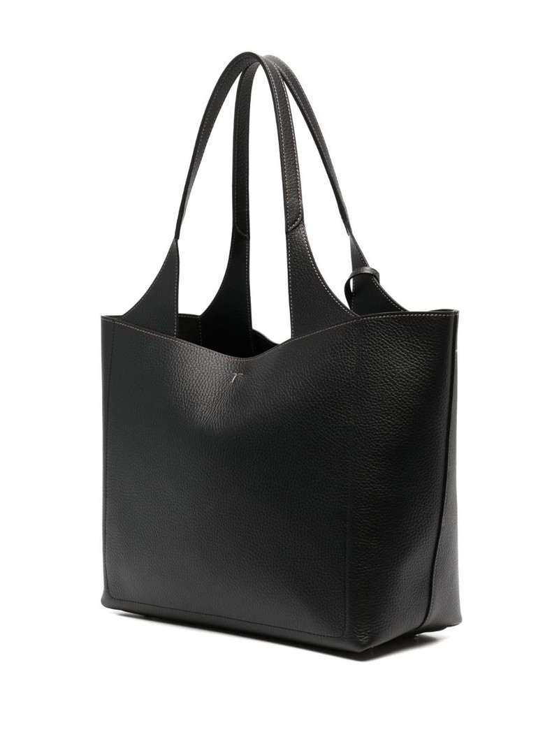 logo-charm leather tote bag 3