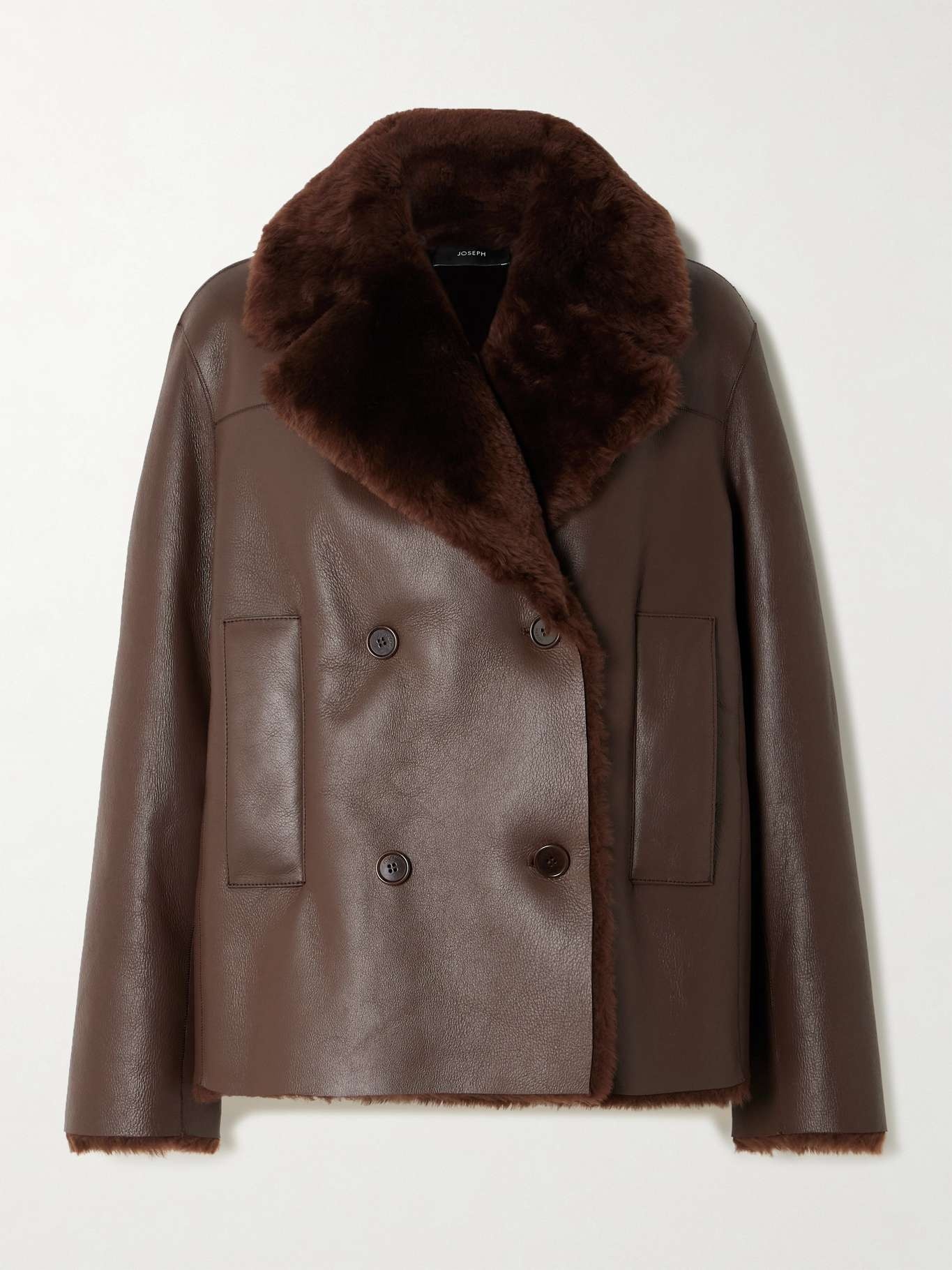 Calla double-breasted shearling coat - 1