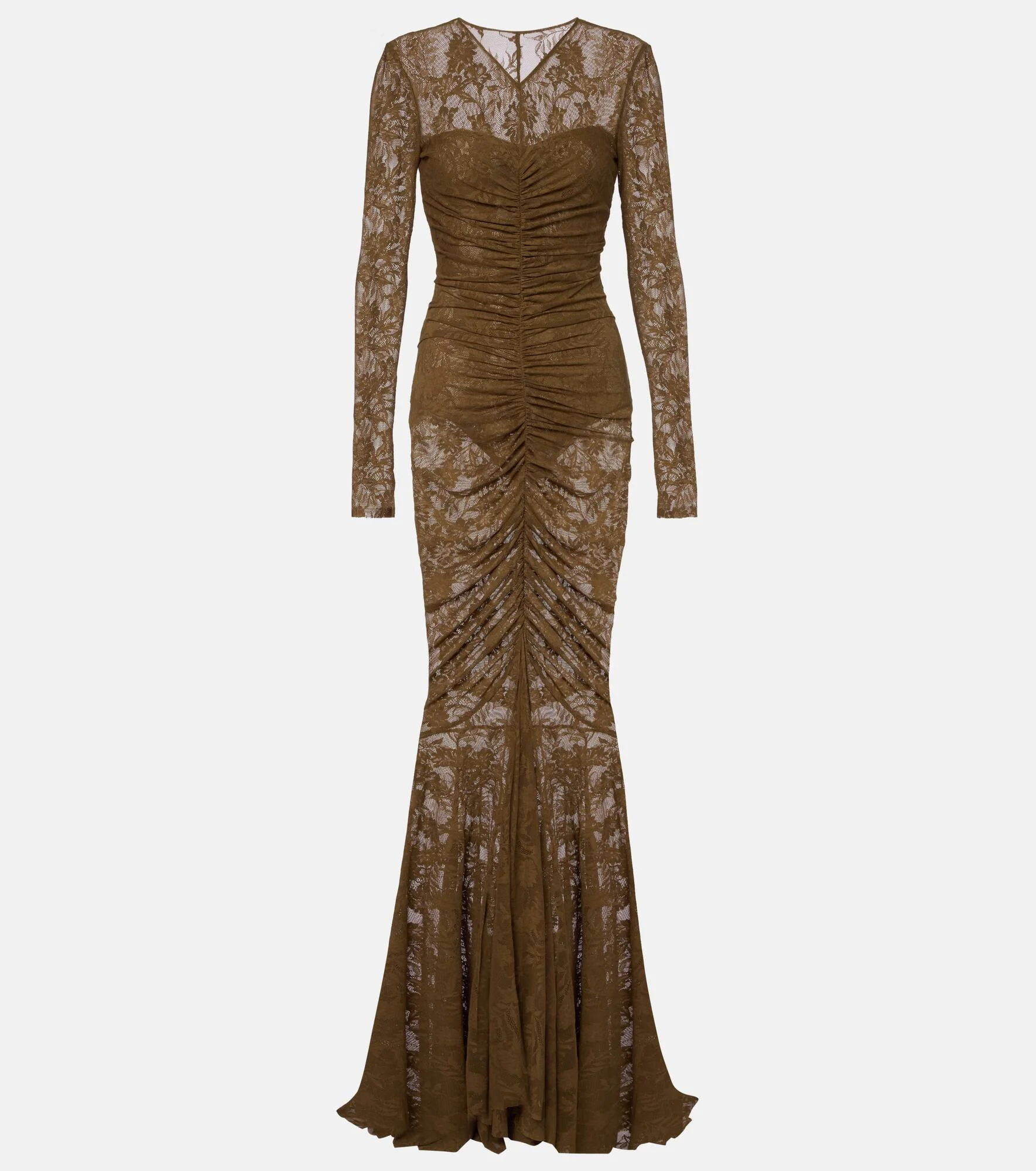 Ruched lace gown - 1