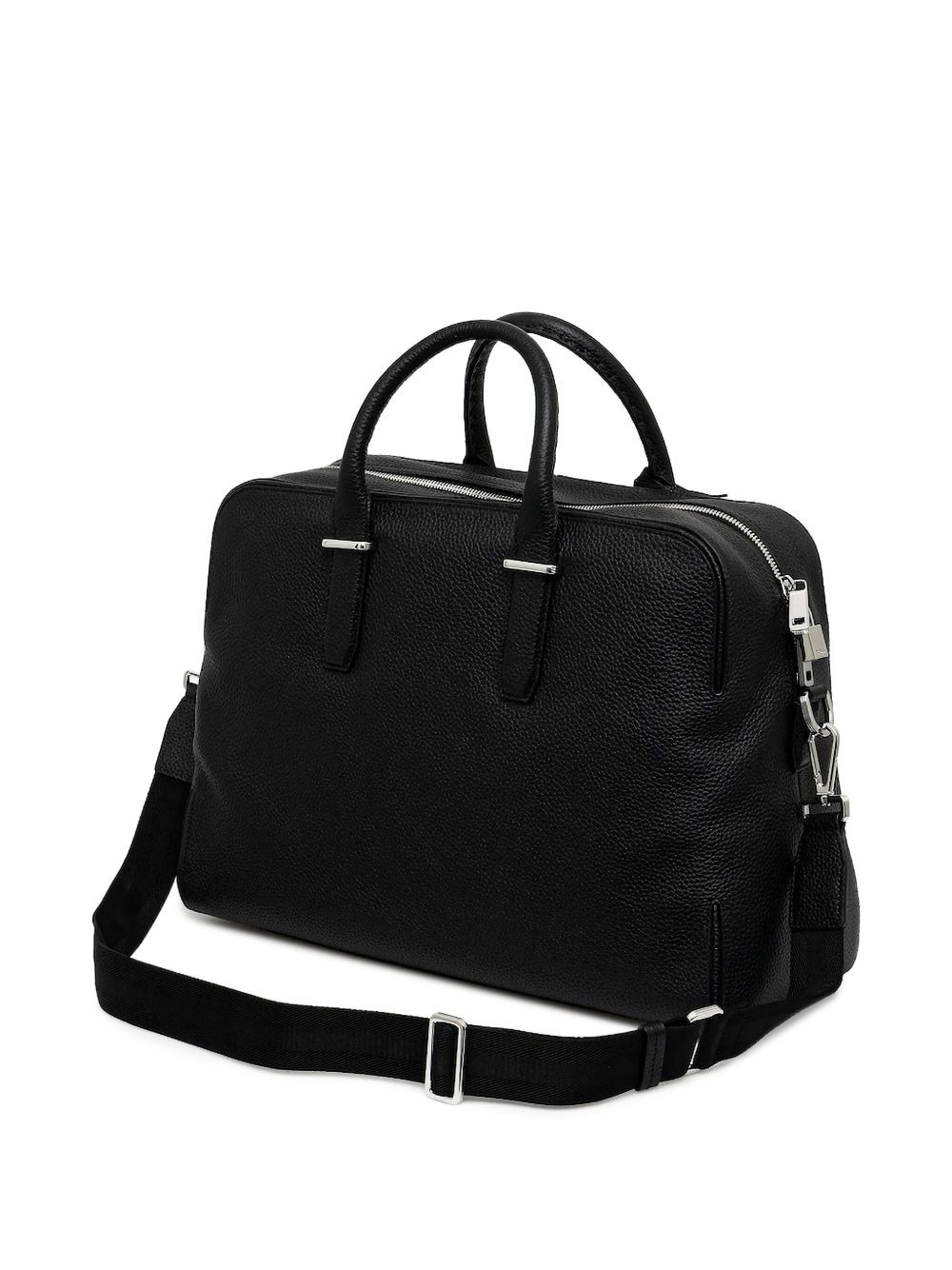 leather top-handle holdall - 2