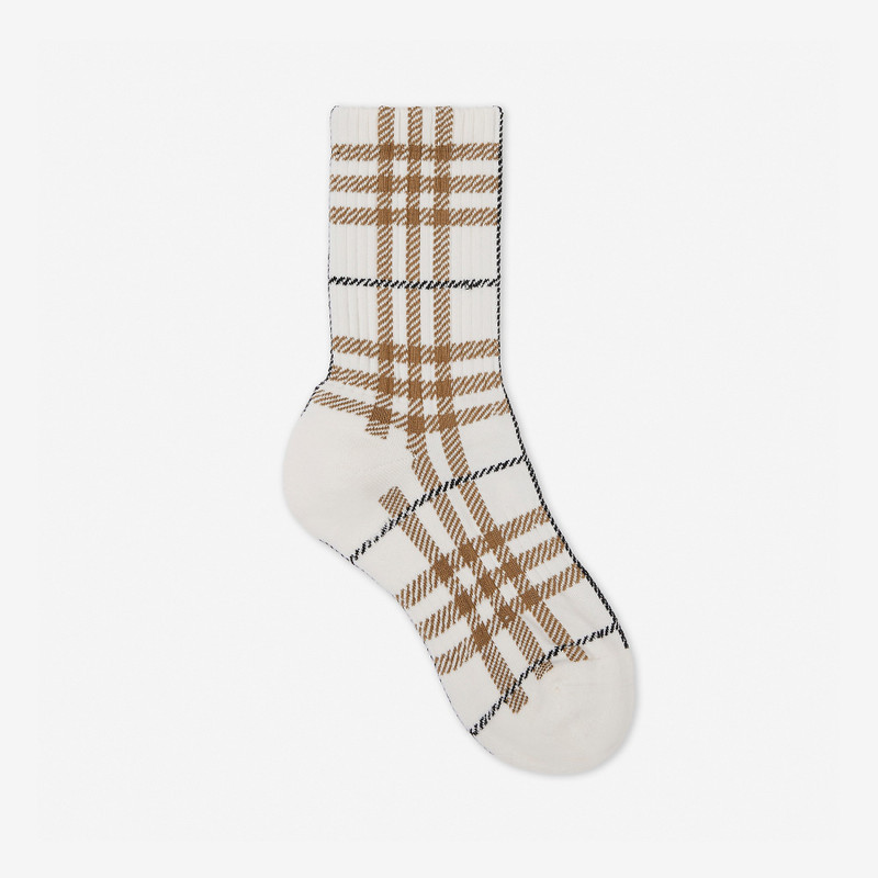 Check Technical Stretch Cotton Jacquard Socks 1